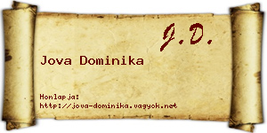 Jova Dominika névjegykártya
